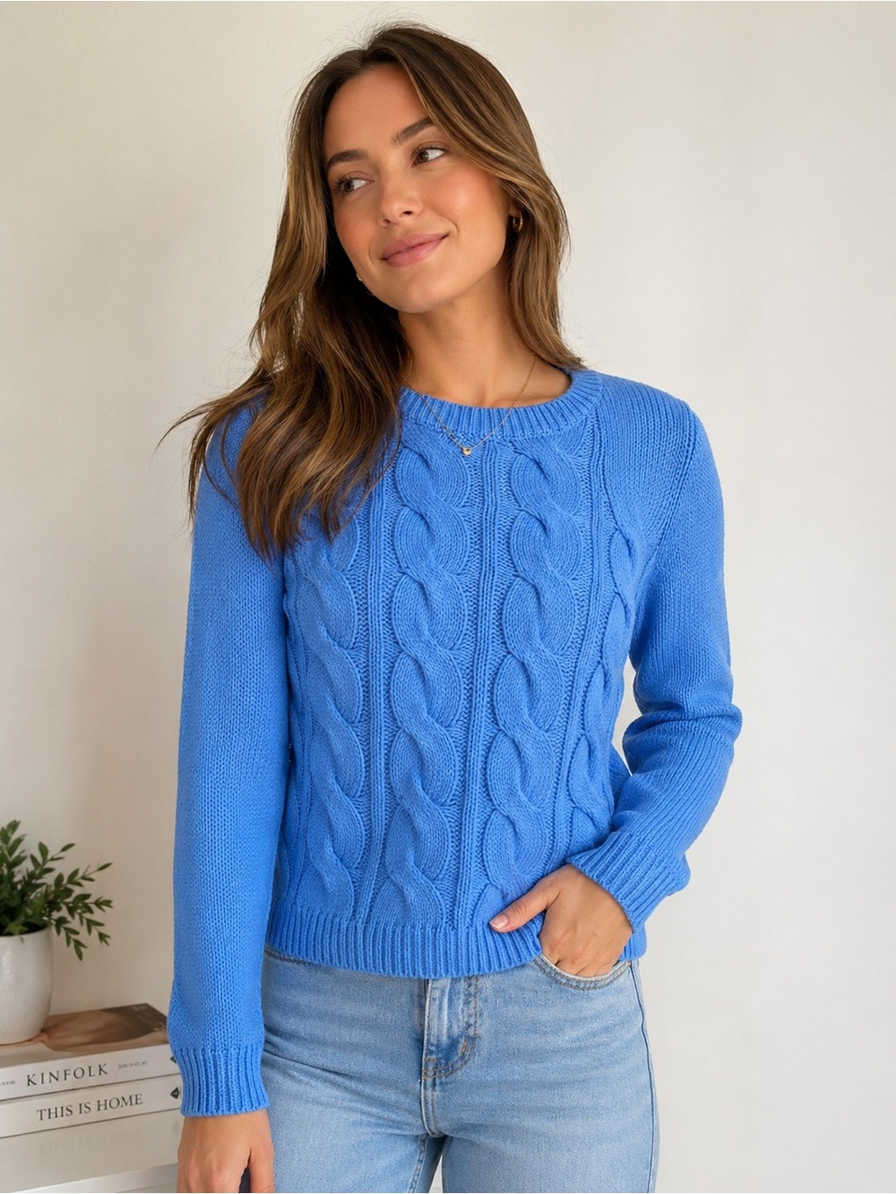 J.Crew Women’s Light Blue Cable Knit Sweater Size XS